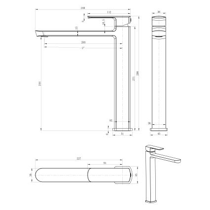 Сапхо - змішувач для умивальника МІКСОНА 29,8 см полірований хром