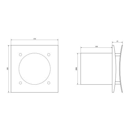 Sapho - Аксіальний вентилятор EIRA 15W/230V білий