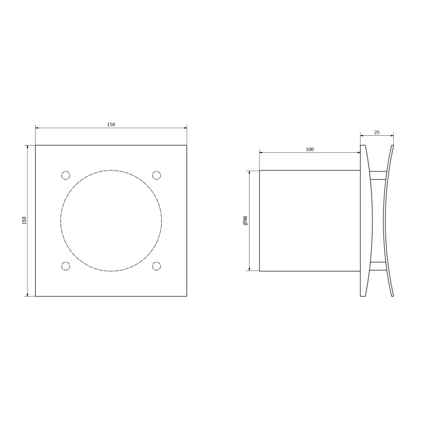 Sapho - Аксіальний вентилятор EIRA 15W/230V білий