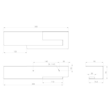 Sapho - Держатель туалетной бумаги с полочкой 9,5x35 cm матовый чёрный
