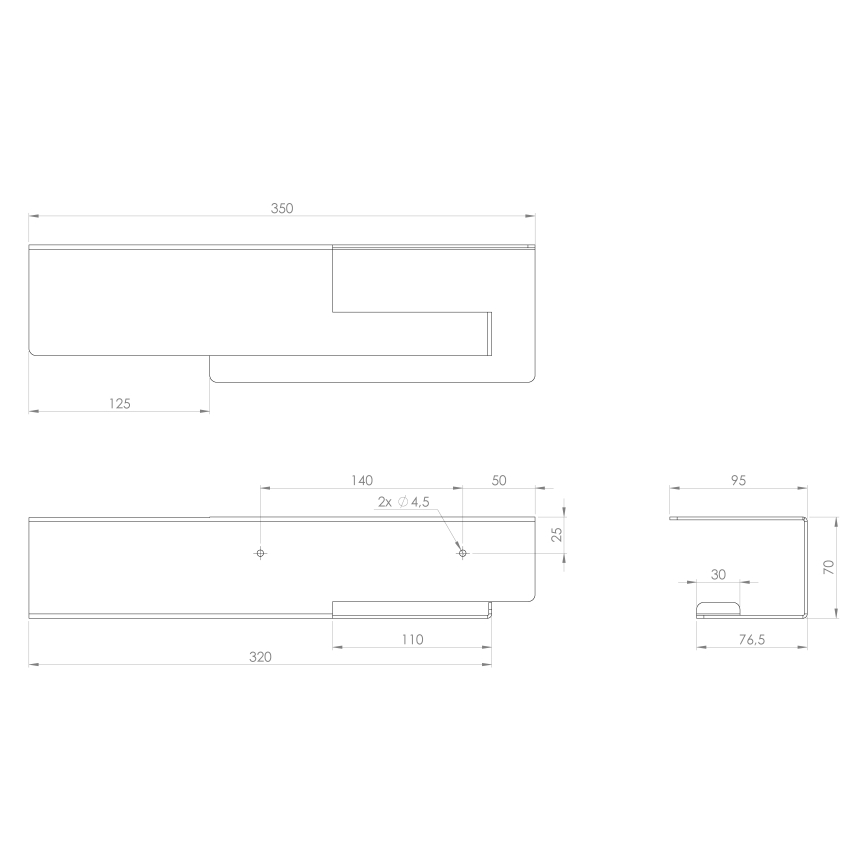 Sapho - Держатель туалетной бумаги с полочкой 9,5x35 cm матовый чёрный