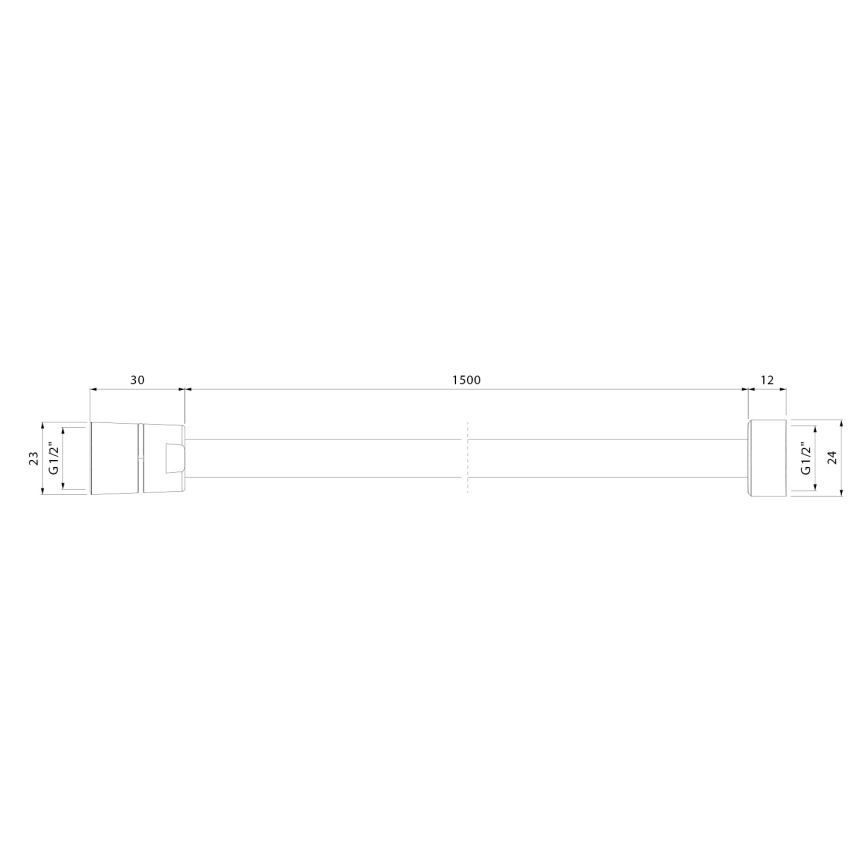 Sapho - Душевой шланг POWERFLEX 150 см матовый чёрный