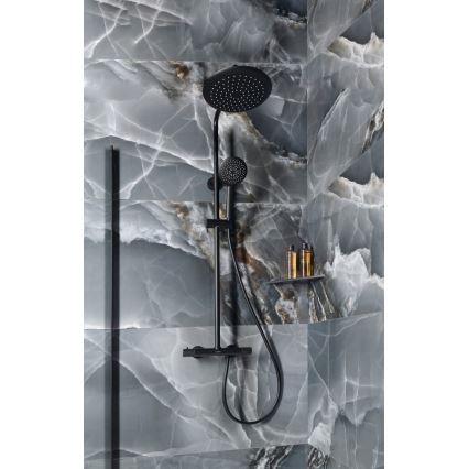Sapho - Душевой комплект с смесителем SOLARIS матовый чёрный