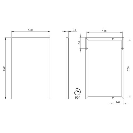 Sapho - Дзеркало AROWANA 50x80 cm глянцевий хром