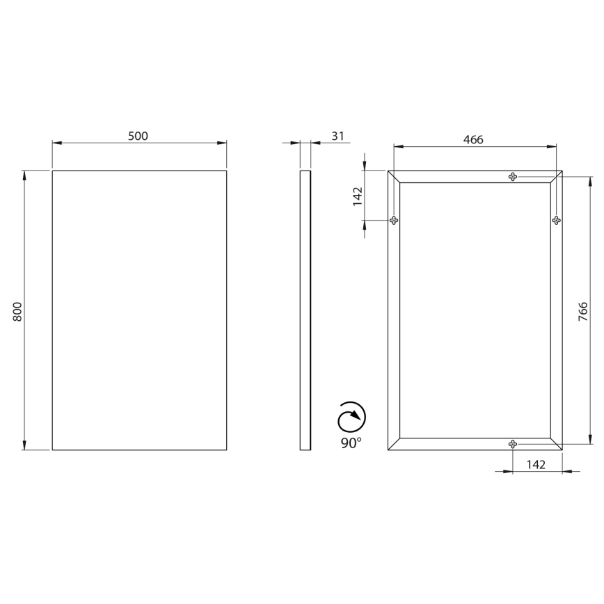 Sapho - Дзеркало AROWANA 50x80 cm глянцевий хром