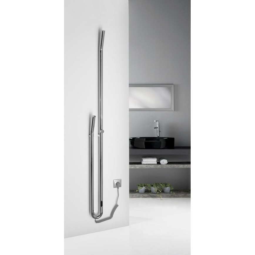 Sapho - Электрический полотенцесушитель с таймером DUOPASSO, 45 Вт, 170×12 см, глянцевый хром