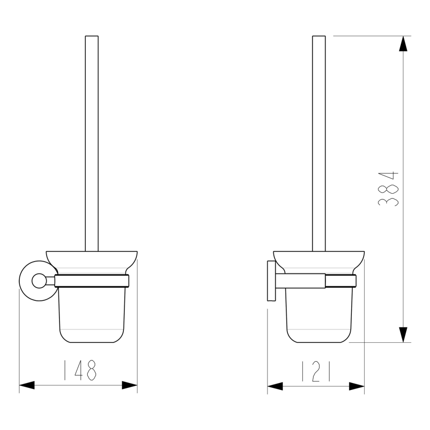 Sapho - Настенный ершик для унитаза X-ROUND молочное стекло/полированный хром