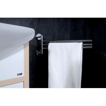 Sapho - Настінний поворотний вішак для рушників X-ROUND 19,5x45 см глянцевий хром