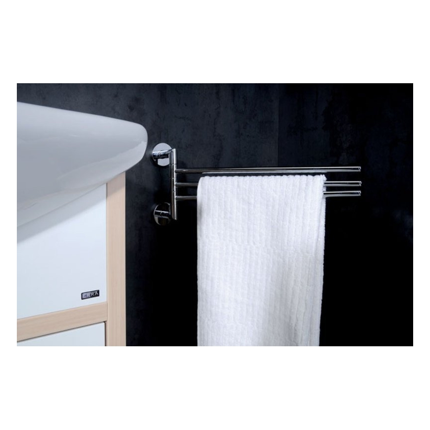 Sapho - Настінний поворотний вішак для рушників X-ROUND 19,5x45 см глянцевий хром