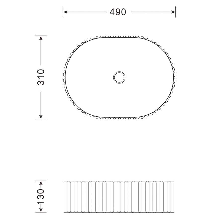 Sapho - Накладна раковина PICOBELLO 49x31 см, кераміка/біла