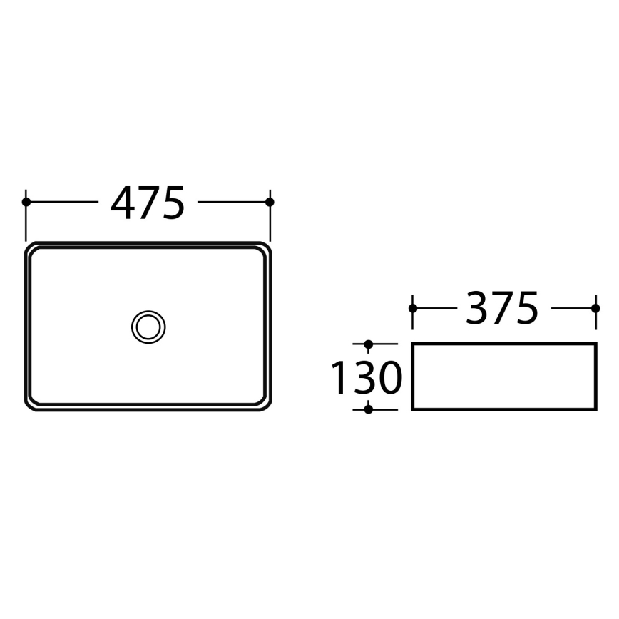 Sapho - Накладная раковина DALMA 47,5x37,5 см керамика/каррара