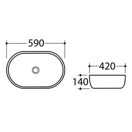 Sapho - Накладная раковина DALMA 59x42 см керамика/каррара