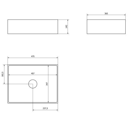 Sapho - Накладная раковина для столешницы FORMIGO 47,5x36,5 см бетон/бежевый