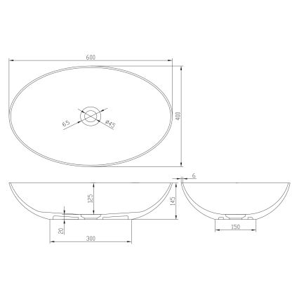 Sapho - Накладная раковина на столешницу FORMIGO 60x40 см бетон/бежевый