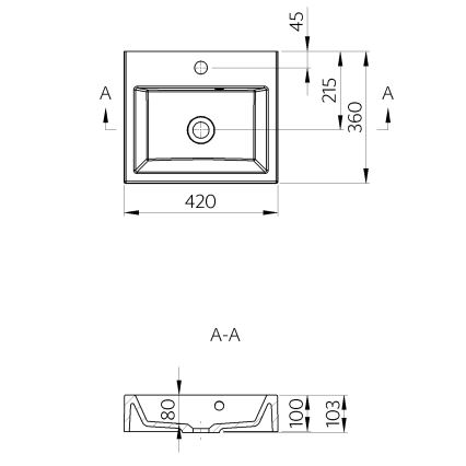 Sapho - Накладная раковина ORINOKO 42x36 см керамика/белая