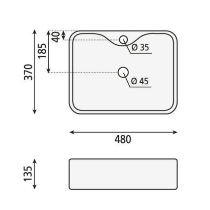 Sapho - Накладний умивальник BALENA 48x37 см кераміка/білий