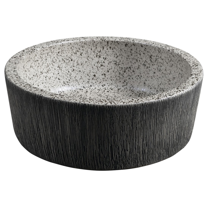 Sapho - Накладний умивальник PRIORI на стільницю, діаметр 41 см, білий/сірий