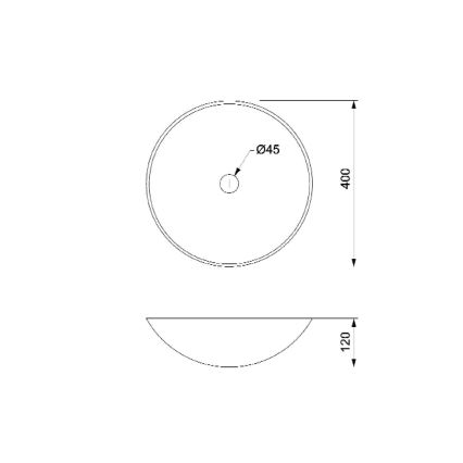 Sapho - Накладной умывальник BLOK, диаметр 40 см, коричневый/камень