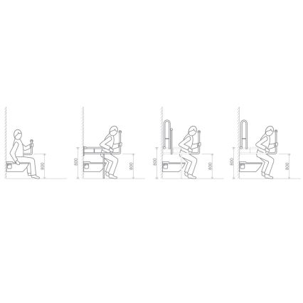 Sapho - Опорный поручень HELP PROGRAM 80x82 cm белый