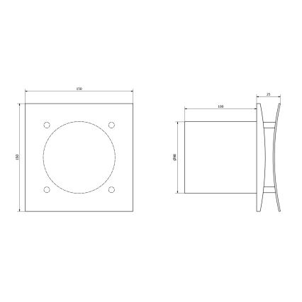 Sapho - Осьовий вентилятор із таймером EIRA 15 Вт/230 В білий