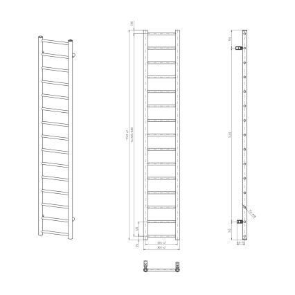 Sapho - Полотенцесушитель для ванной DINA 335 Вт 30x174 см белый