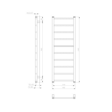 Sapho - Полотенцесушитель для ванной METRO LIGHT 114x40 см белый
