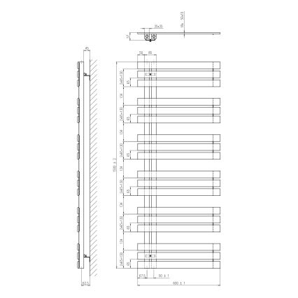 Sapho - Полотенцесушитель для ванной SILVANA 150x60 см белый