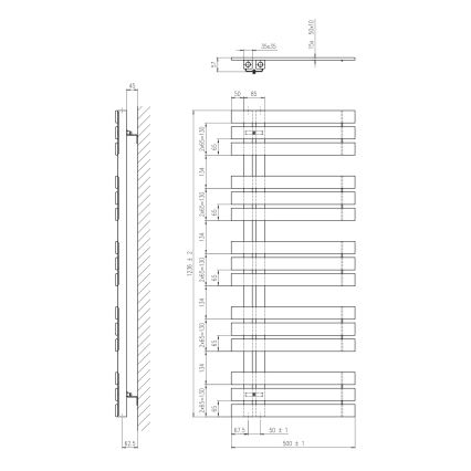 Sapho - Полотенцесушитель для ванной SILVANA 500 Вт/230 В 50x123 см белый