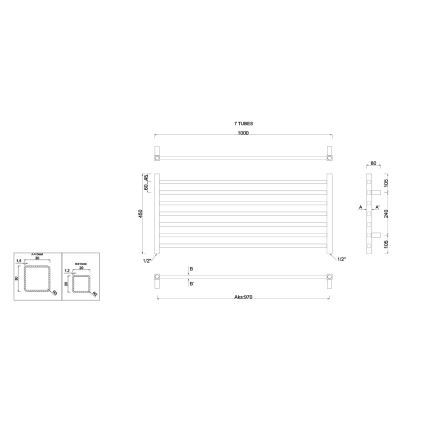 Sapho - Полотенцесушитель METRO 45x100 см, глянцевый хром