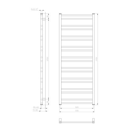 Sapho - Радіатор для ванної кімнати METRO DOS 143x55 см матовий білий