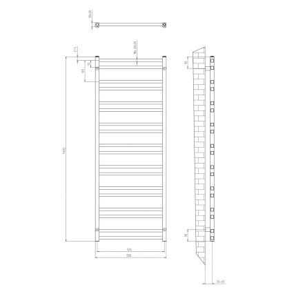 Sapho - Радіатор для ванної кімнати METRO DOS 143x55 см полірований хром