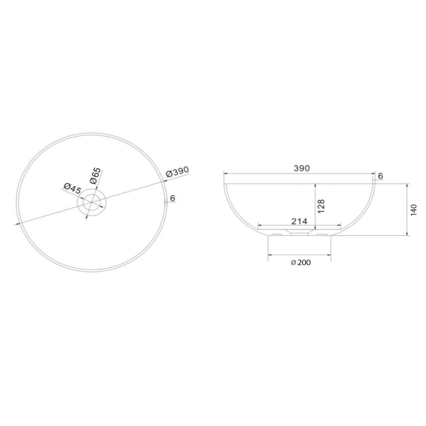 Sapho - Раковина на стільницю FORMIGO, діаметр 39 см, бетон/пісочний