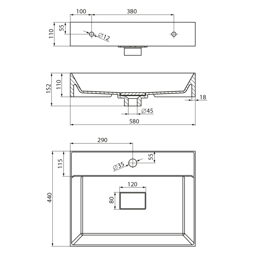 Sapho - Раковина на столешницу GODIVA 58x44 см мрамор/белый