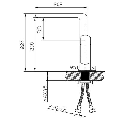 Sapho - Раковинный смеситель MIXONA 22,4 см, полированный хром