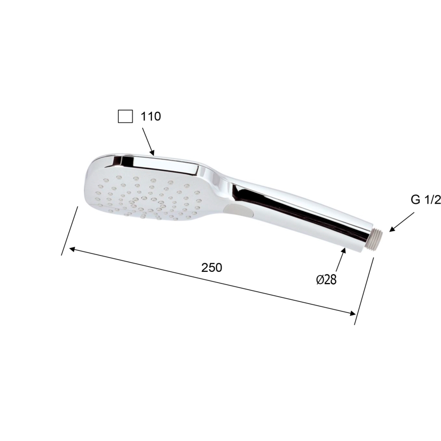 Sapho - Ручна душова лійка з кнопкою, блискучий хром