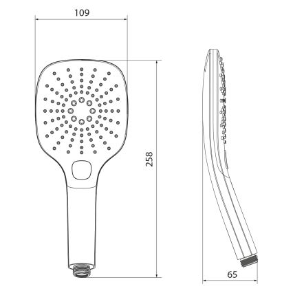 Sapho - Ручной душ с кнопкой матовый черный