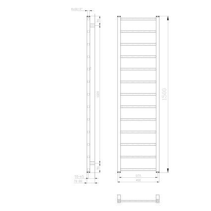 Sapho - Рушникосушарка для ванної METRO LIGHT 150×40 см біла