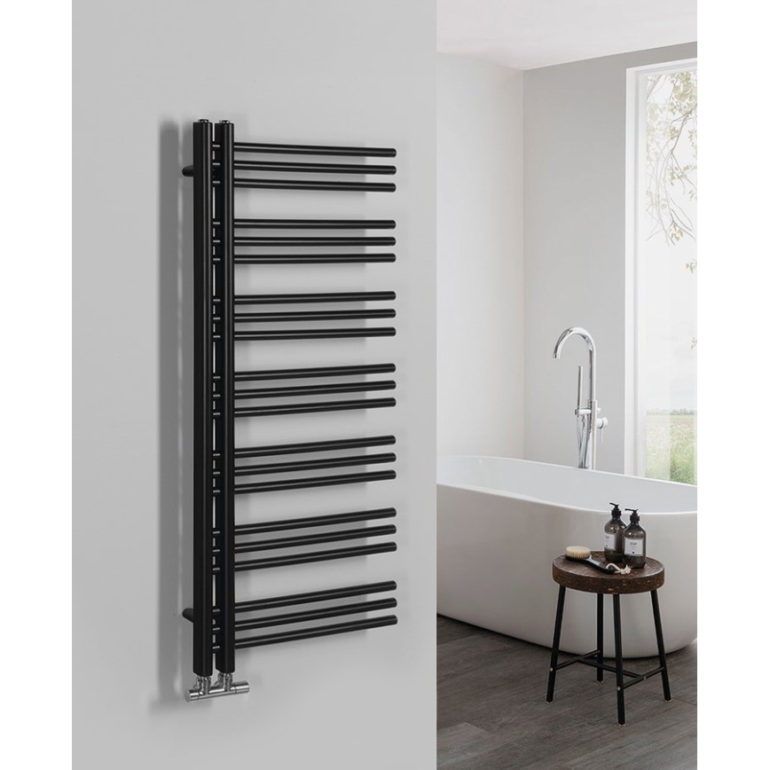 Sapho - Рушникосушка для ванної DORLION 400 Вт 50x120x50 см матова чорна