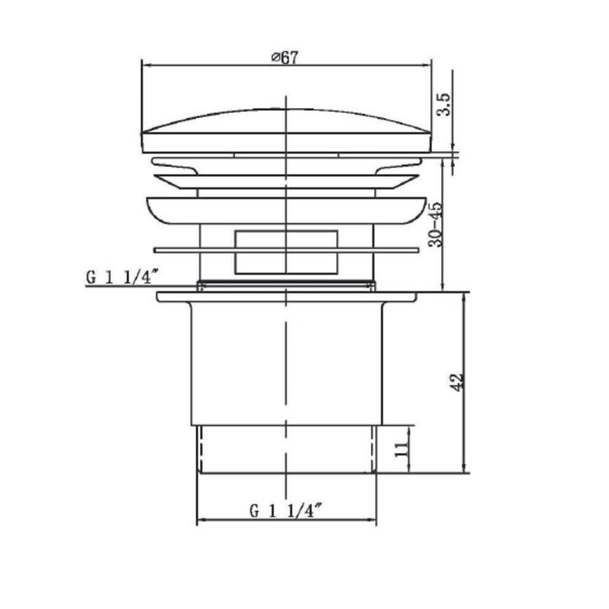 Sapho - Слив для раковины, диаметр 6,7 см, полированный хром