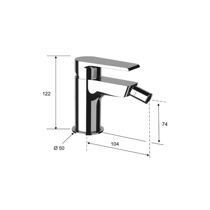 Sapho - Смеситель для биде KAI 12 см матовый чёрный