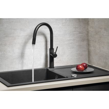 Sapho - Смеситель для мойки с выдвижным изливом FLAWO матовый черный