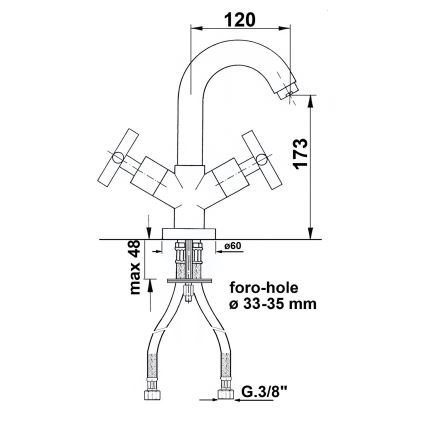 Sapho - Смеситель для раковины AXIA, глянцевый хром