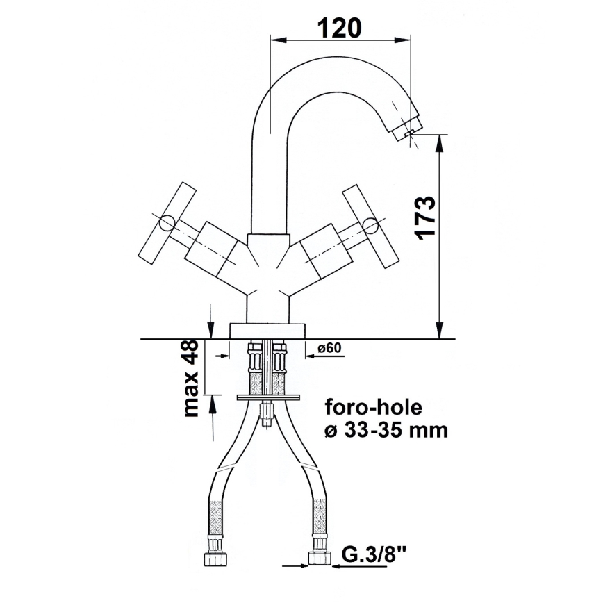Sapho - Смеситель для раковины AXIA, глянцевый хром