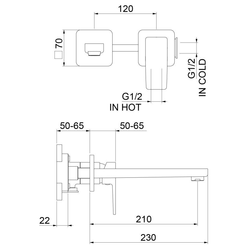 Sapho - Смеситель для раковины на 2 отверстия TURSI матовый черный