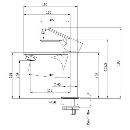 Sapho - Смеситель для раковины PAX 16,5 см матовый черный