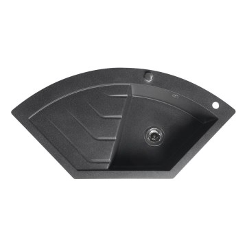 Sapho - Угловая кухонная мойка 114x57,5 см гранит/чёрный