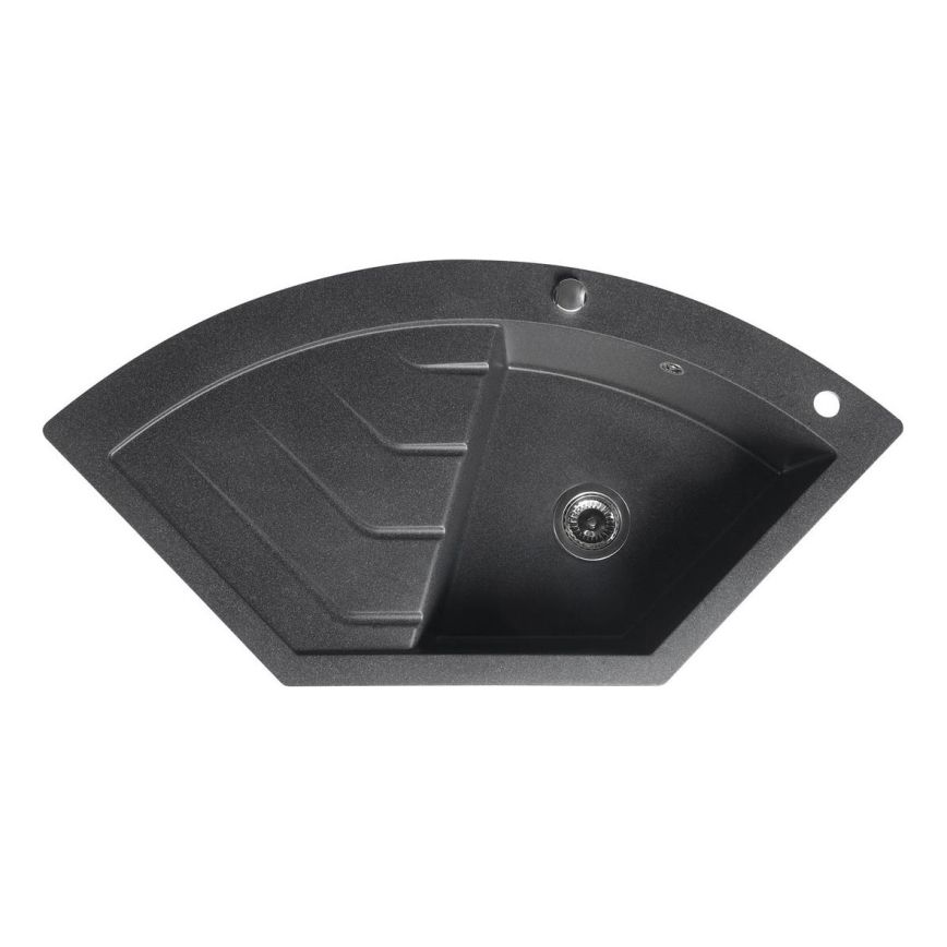 Sapho - Угловая кухонная мойка 114x57,5 см гранит/чёрный
