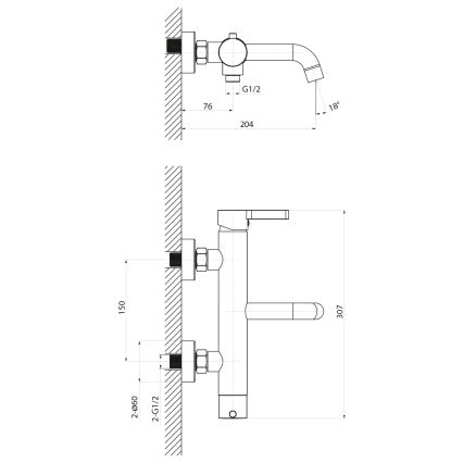 Sapho - Ванна змішувач ICONIC матовий чорний