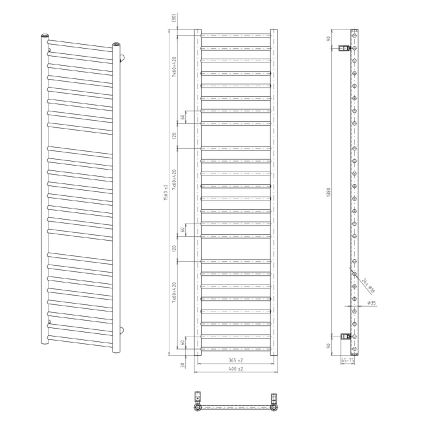 Sapho - Ванний радіатор DINA 156x40 см білий