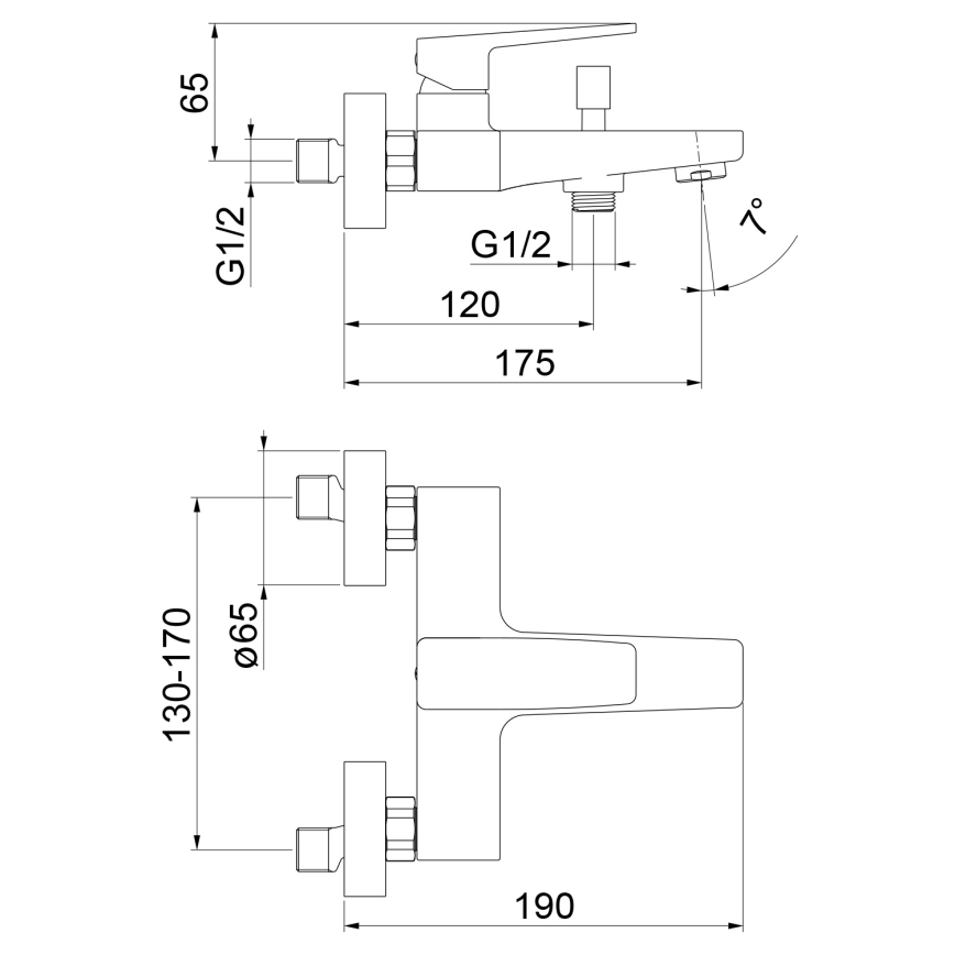 Sapho - ванний змішувач TURSI, глянцевий хром